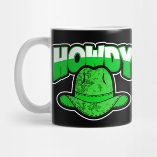 HOWDY Green Cowboy Hat Mug